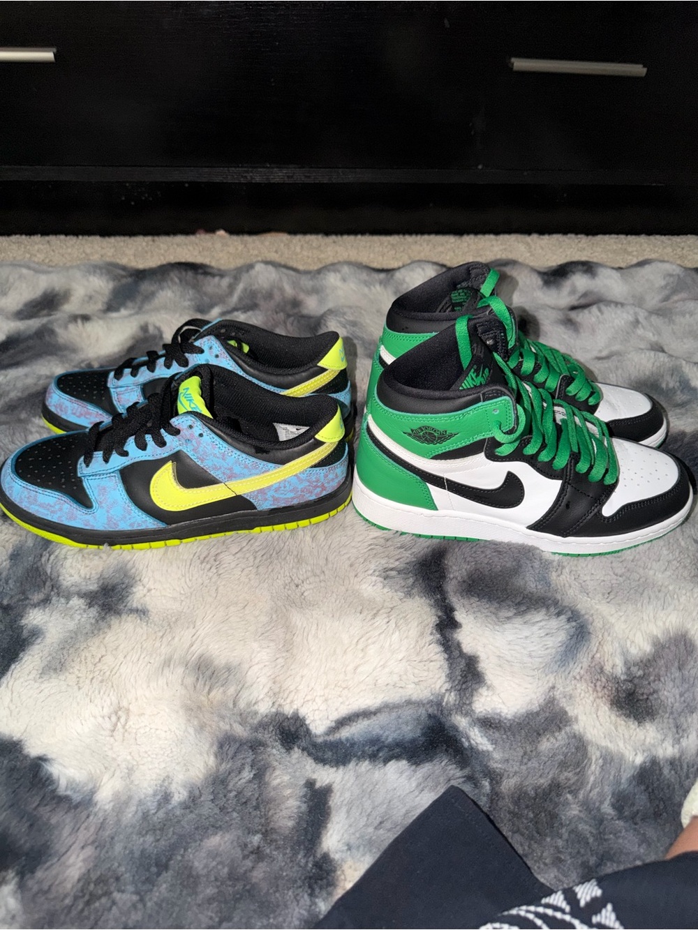 Nike dunk low acid wash size 5.5 and Air Jordan 1 High Retro size 5